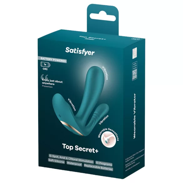 Satisfyer Top Secret+ - 3-haruline kantav vibraator (roheline)