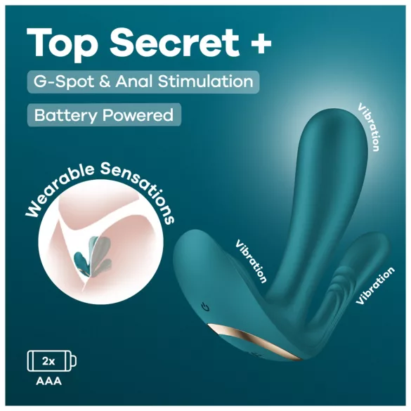Satisfyer Top Secret+ - 3-haruline kantav vibraator (roheline)