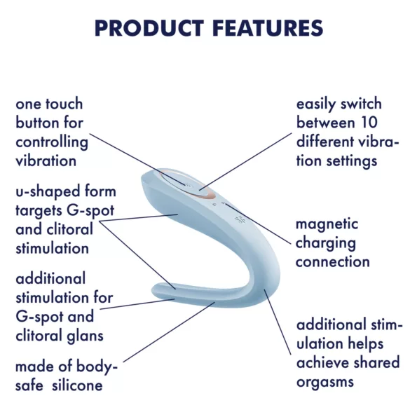 Satisfyer Double Classic - paarivibraator (sinine)