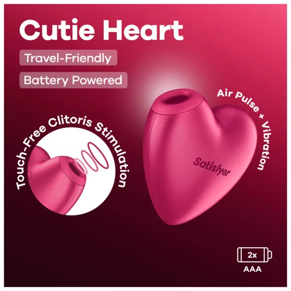 Satisfyer Cutie Heart - kliitoristimulaator õhulainetega - roosa