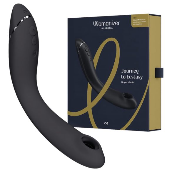 Womanizer OG - akuga, õhulainete 2-ühes vibraator (must)