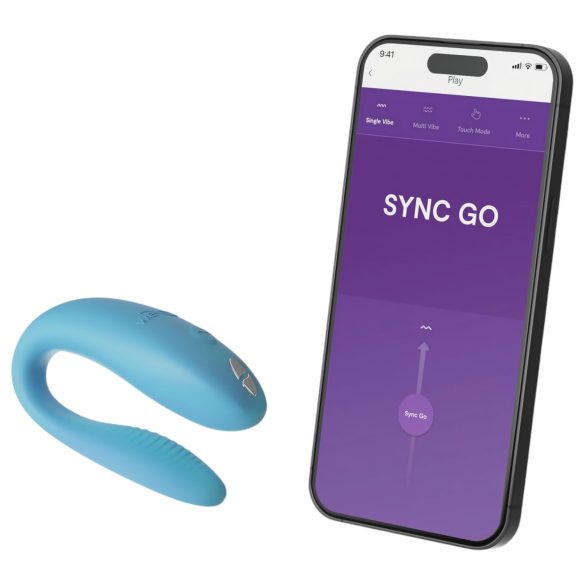We-Vibe Sync Go - paaridele vibraator - juhtmevaba, laetav - türkiissinine