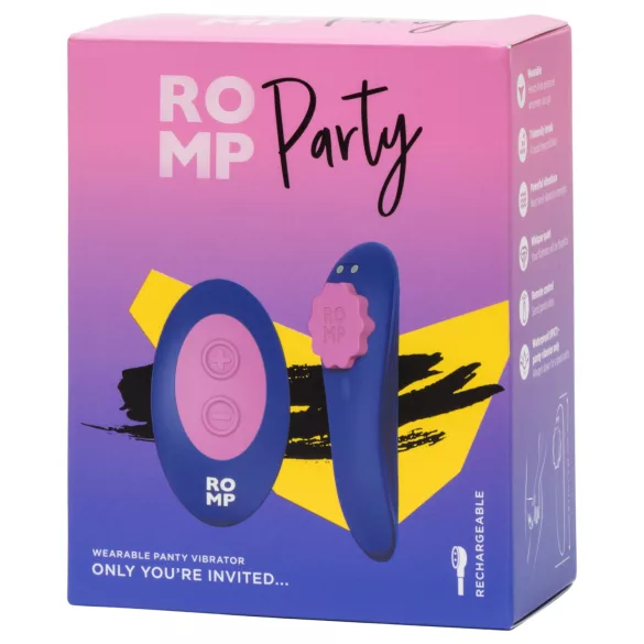 ROMP Party - kantav puldiga aluspükste vibraator (lilla)