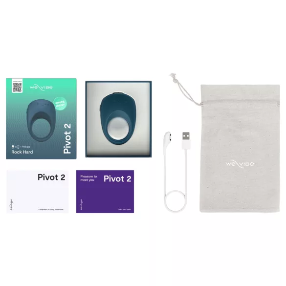 We-Vibe Pivot 2 - Äpiga juhitav vibreeriv peeniserõngas meestele (sinine)