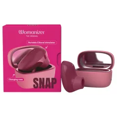   Womanizer Snap - õhulainega kliitristimulaator laadimiskarbiga (punane)