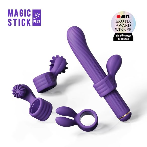 Magic Stick - vibraator vahetatavate otsikutega (lilla)