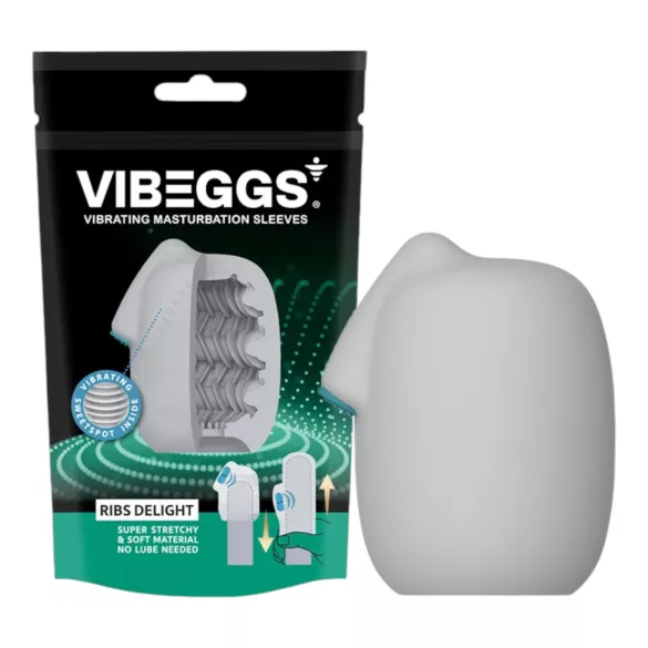VIBEGGS Ribs Delight - vibreeriv munamasturbaator (valge)