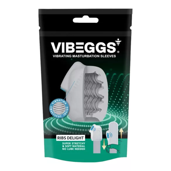 VIBEGGS Ribs Delight - vibreeriv munamasturbaator (valge)
