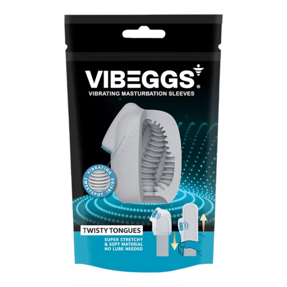 VIBEGGS Twisty Tongues - vibro munakujuline masturbaator - valge