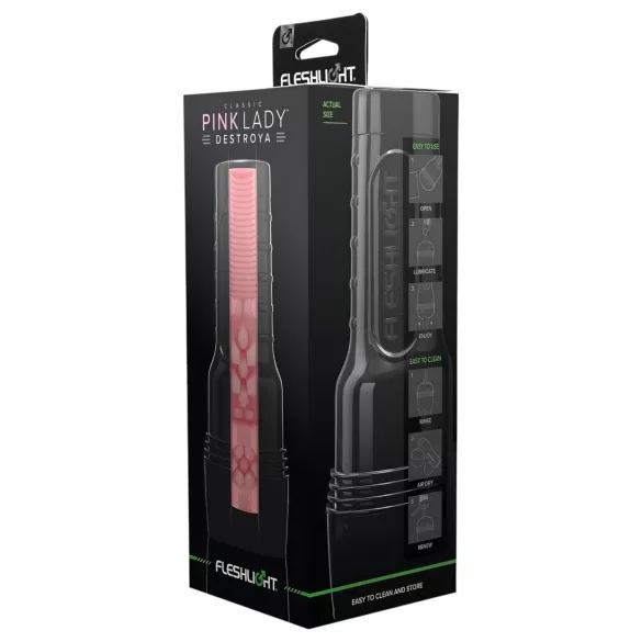 Fleshlight Pink Lady Destroya - realistlik masturbaator tupega - naturaalne