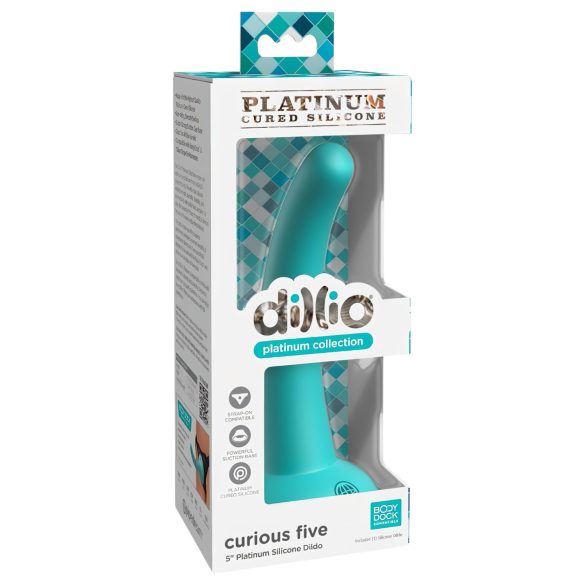 Dillio Uudishimulik Viisik - türkiissinine dildo (15cm)
