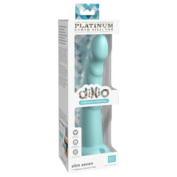 Dillio Slim Seven - iminapaga stimulatsioonidildo (20cm) - türkiissinise