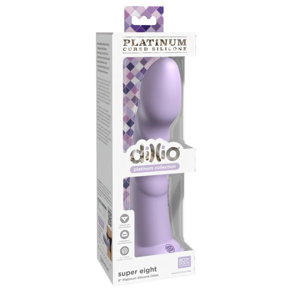 Dillio Super 8 - lilla silikoonist iminapaga dildo (21cm)