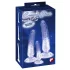 Crystal Clear - anaaltreener dildode komplekt - 3 tk läbipaistev-sinine