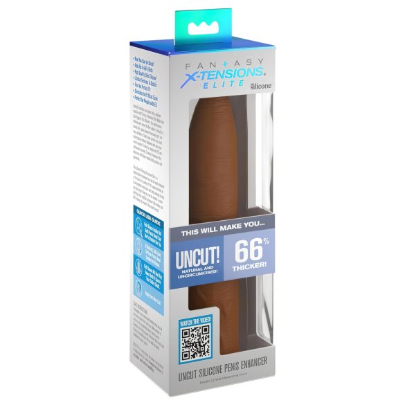 X-TENSION Elite - reguleeritav avatud peenisehülss - tume naturaalne