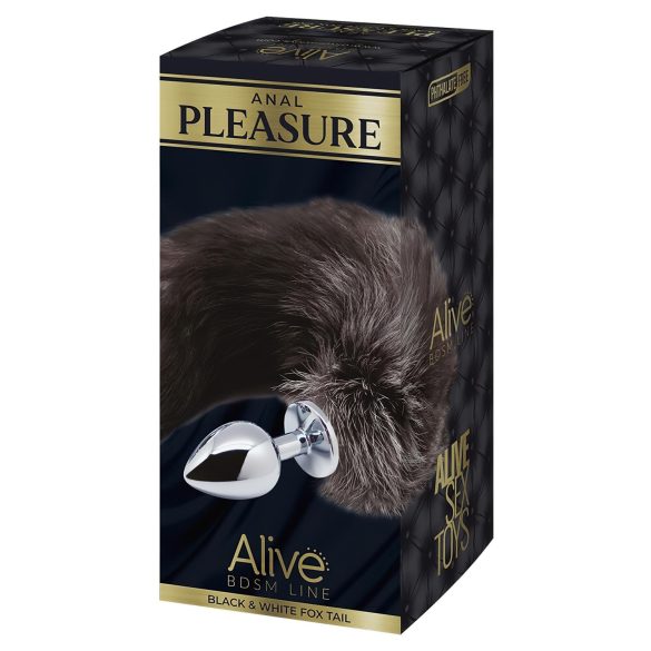 Alive Anal Pleasure - keskmine anaalplug rebase sabaga - hõbedane
