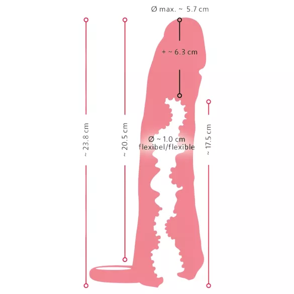 Nature Skin - 2in1 masturbaator ja peenisekate - 23cm naturaalne