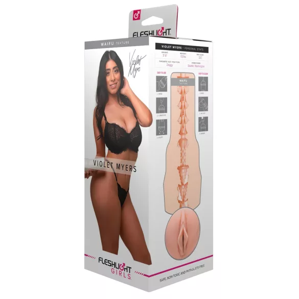 Fleshlight Violet Myers Waifu - realistlik masturbaator - naturaalne värv