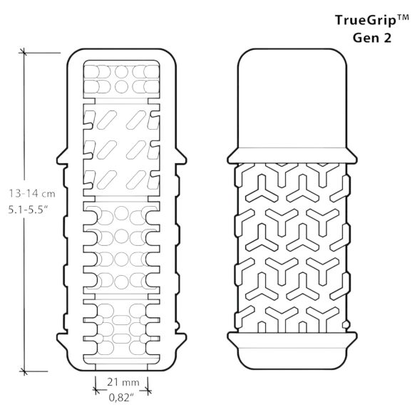 The Handy TrueGrip Gen 2 Sleeve - masturbaator - läbipaistev
