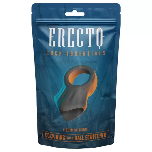 Erecto - peeniserõngas munandite venitiga - must