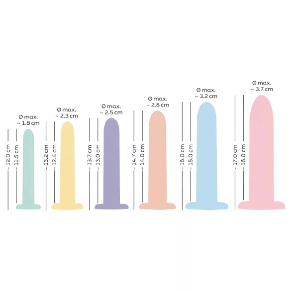 You2Toys - Six in a Row - dildotreeneri komplekt - 6 tk (värviline)