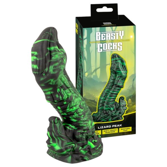 Beasty Cocks Lizard Peak - sisaliku peenisdildo (roheline-must)
