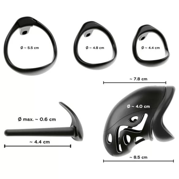 You2Toys - peenisekate peenisplugiga - must