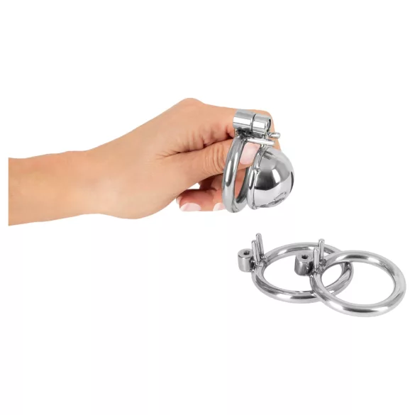 fetish collection - mini peenisekorpus 3 vahetatava munandiringiga (hõbedane)