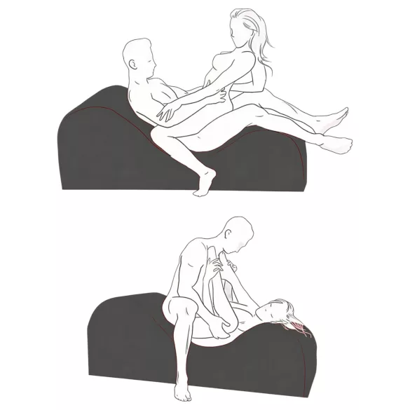 Liberator Aria Flip Chaise - muudetav tantra diivanmõõbel - 3-osaline (must)