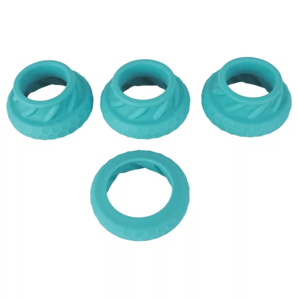 You2Toys - 3in1 peenise- ja munandiringide komplekt (türkiissinine)
