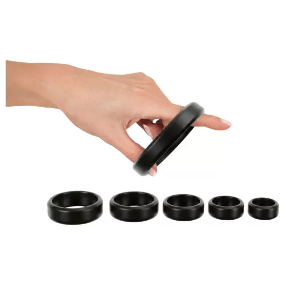 You2Toys - peenise- ja munandiringide komplekt (must) - 6 tk