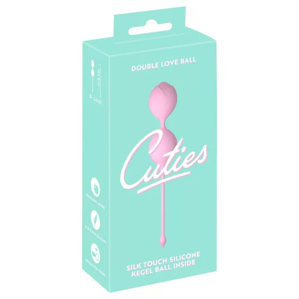 Cuties - topeltkuuline silikoonist geiša kuul (roosa)