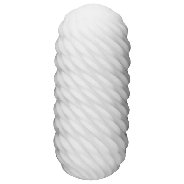 TENGA 3Dx Flow - lainelise mustriga masturbaator (valge)