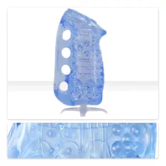   Fleshlight Fleshskins Grip Blue Ice - mõlemast otsast avatud masturbaator (sinine)