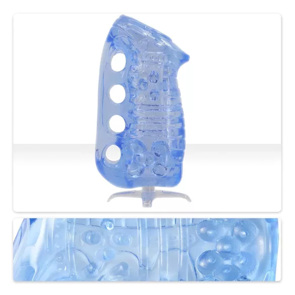 Fleshlight Fleshskins Grip Blue Ice - mõlemast otsast avatud masturbaator (sinine)