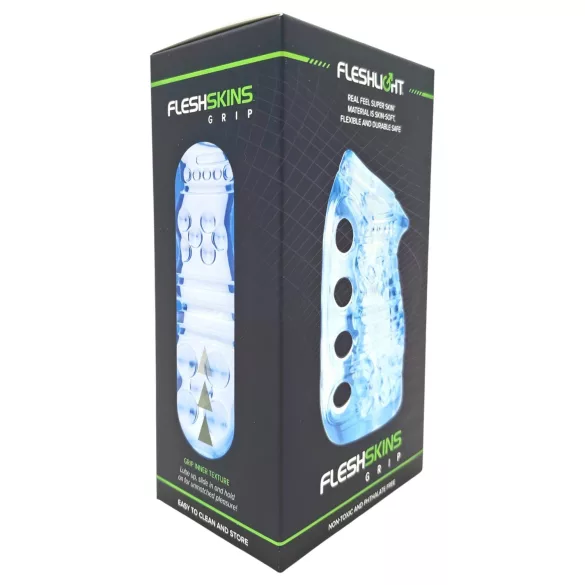 Fleshlight Fleshskins Grip Blue Ice - mõlemast otsast avatud masturbaator (sinine)