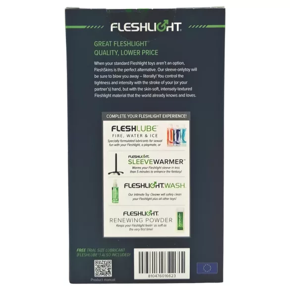 Fleshlight Fleshskins Grip Blue Ice - mõlemast otsast avatud masturbaator (sinine)