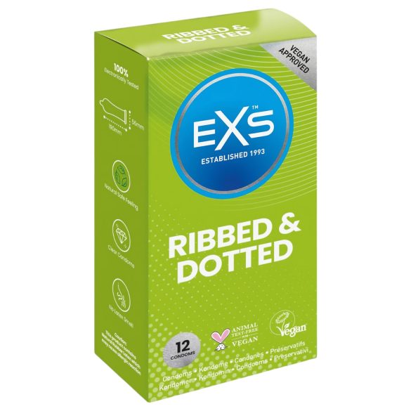 EXS soonelised, täpilised ja lainelised kondoomid - 12 tk