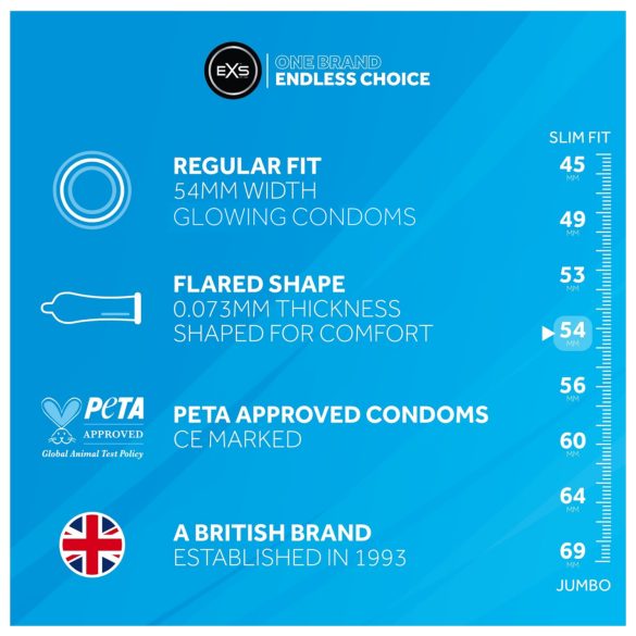 EXS Glow - helendav kondoom - 3 tk