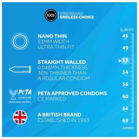 EXS Nano Thin - eriti õhukesed kondoomid - 12 tk