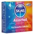 Skins - segakondoomid - täpiline, naturaalne, eriti õhuke (4 tk)