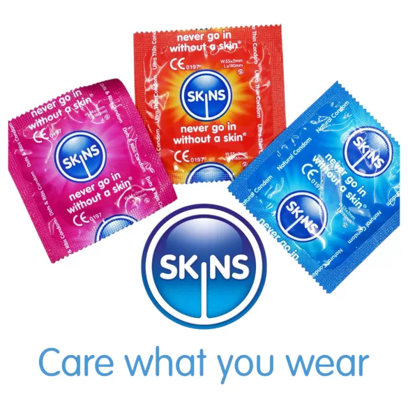 Skins - segakondoomid - täpiline, naturaalne, eriti õhuke (4 tk)