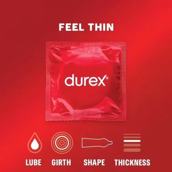 Durex Feel Thin - õhuke kondoom - naturaalne tunne - 18 tk