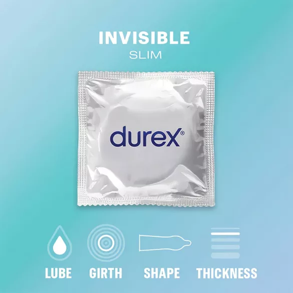 Durex Invisible Slim - õhuke kondoom - 10 tk