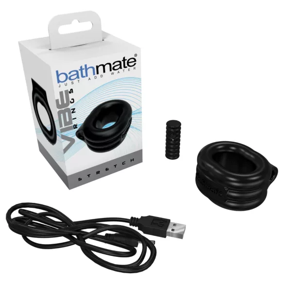 Bathmate Vibe Ring Stretch - akuga vibreeriv peenisekas (must)