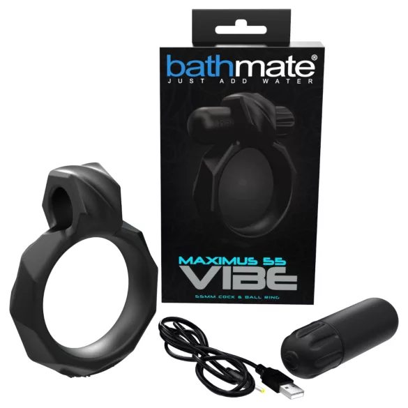 Bathmate Maximus Vibe 55 - akuga vibrotrelliga peeniserõngas (must)