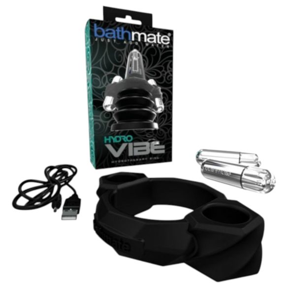 Bathmate Hydro Vibe - hüdroteraapia vibratsioonirõngas (must)