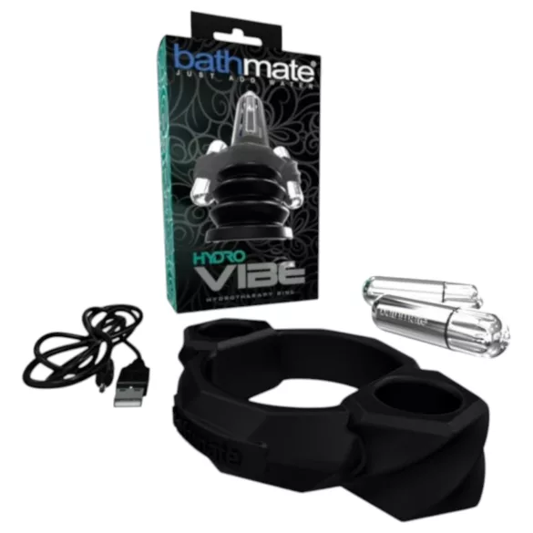 Bathmate Hydro Vibe - vesiraviprotsessiga vibratsioonirõngas (must)