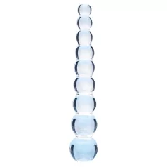 Clarity Elysian Pearls - pärliga klaasdildo (läbipaistev)