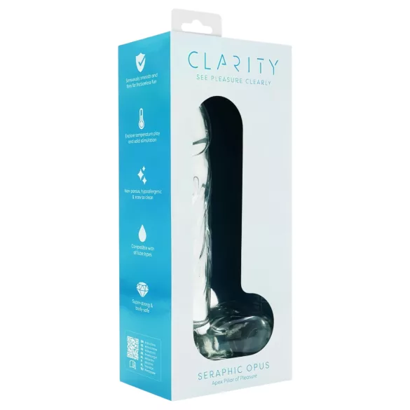 Clarity Seraphic Opus - klaasist G-punkti dildo (läbipaistev)